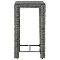 Thumbnail for 5-tlg. Gartenbar-Set mit Kissen Poly Rattan Grau