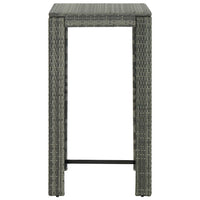 Thumbnail for 5-tlg. Gartenbar-Set mit Kissen Poly Rattan Grau