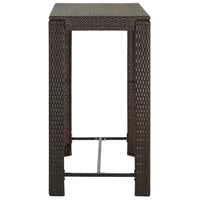 Thumbnail for 5-tlg. Gartenbar-Set mit Kissen Poly Rattan Braun