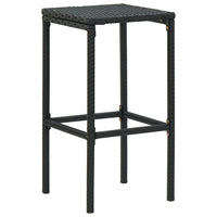 Thumbnail for 5-tlg. Gartenbar-Set mit Kissen Poly Rattan Schwarz