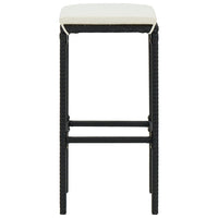 Thumbnail for 5-tlg. Gartenbar-Set mit Kissen Poly Rattan Schwarz