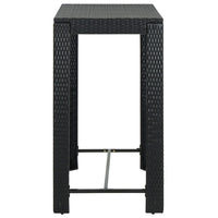 Thumbnail for 5-tlg. Gartenbar-Set mit Kissen Poly Rattan Schwarz