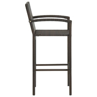 Thumbnail for 3-tlg. Garten-Bar-Set mit Armlehnen Poly Rattan Braun