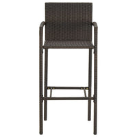 Thumbnail for 5-tlg. Garten-Bar-Set mit Armlehnen Poly Rattan Braun