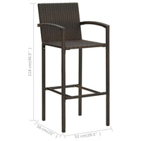 Thumbnail for 5-tlg. Garten-Bar-Set mit Armlehnen Poly Rattan Braun
