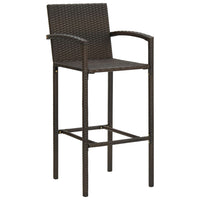Thumbnail for 5-tlg. Garten-Bar-Set mit Armlehnen Poly Rattan Braun