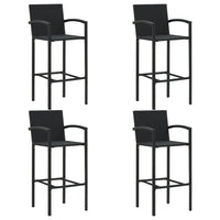 Thumbnail for 5-tlg. Garten-Bar-Set mit Armlehnen Poly Rattan Schwarz