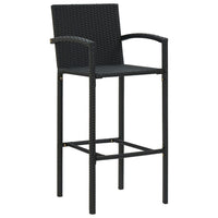 Thumbnail for 5-tlg. Garten-Bar-Set mit Armlehnen Poly Rattan Schwarz