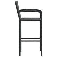 Thumbnail for 5-tlg. Garten-Bar-Set mit Armlehnen Poly Rattan Schwarz