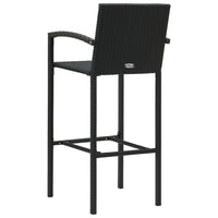 Thumbnail for 5-tlg. Garten-Bar-Set mit Armlehnen Poly Rattan Schwarz