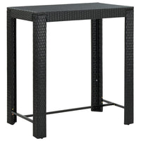 Thumbnail for 5-tlg. Garten-Bar-Set mit Armlehnen Poly Rattan Schwarz