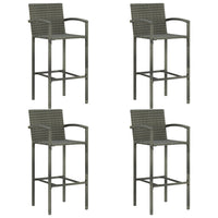 Thumbnail for 5-tlg. Garten-Bar-Set mit Armlehnen Poly Rattan Grau