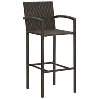 Thumbnail for 7-tlg. Garten-Bar-Set mit Armlehnen Poly Rattan Braun