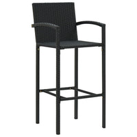 Thumbnail for 7-tlg. Garten-Bar-Set mit Armlehnen Poly Rattan Schwarz