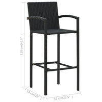 Thumbnail for 7-tlg. Garten-Bar-Set mit Armlehnen Poly Rattan Schwarz