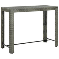 Thumbnail for 7-tlg. Garten-Bar-Set mit Armlehnen Poly Rattan Grau