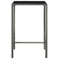 Thumbnail for 3-tlg. Gartenbar-Set mit Kissen Poly Rattan Grau