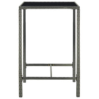 Thumbnail for 3-tlg. Gartenbar-Set mit Kissen Poly Rattan Grau