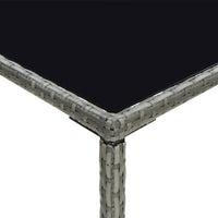 Thumbnail for 3-tlg. Gartenbar-Set mit Kissen Poly Rattan Grau
