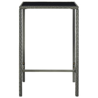 Thumbnail for 5-tlg. Gartenbar-Set mit Kissen Poly Rattan Grau