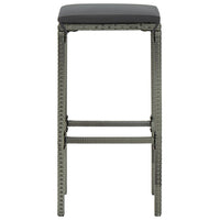 Thumbnail for 5-tlg. Gartenbar-Set mit Kissen Poly Rattan Grau