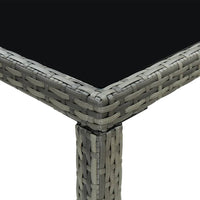 Thumbnail for 7-tlg. Gartenbar-Set mit Kissen Poly Rattan Grau