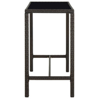 Thumbnail for 9-tlg. Gartenbar-Set mit Kissen Poly Rattan Braun