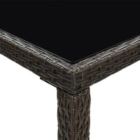 Thumbnail for 9-tlg. Gartenbar-Set mit Kissen Poly Rattan Braun