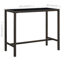 Thumbnail for 9-tlg. Gartenbar-Set mit Kissen Poly Rattan Braun