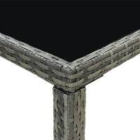 Thumbnail for 9-tlg. Gartenbar-Set mit Kissen Poly Rattan Grau