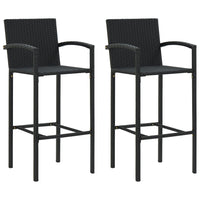 Thumbnail for 3-tlg. Gartenbar-Set Poly Rattan Schwarz