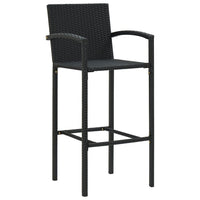 Thumbnail for 3-tlg. Gartenbar-Set Poly Rattan Schwarz
