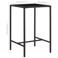 Thumbnail for 3-tlg. Gartenbar-Set Poly Rattan Schwarz