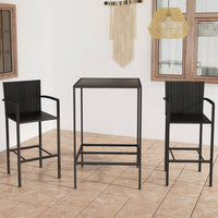 Thumbnail for 3-tlg. Gartenbar-Set Poly Rattan Schwarz
