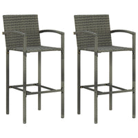 Thumbnail for 3-tlg. Gartenbar-Set Poly Rattan Grau