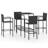 Thumbnail for 5-tlg. Gartenbar-Set Poly Rattan Schwarz