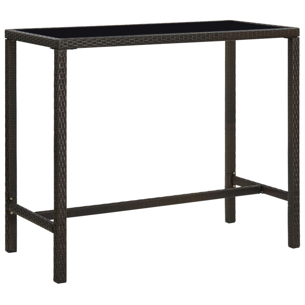 7-tlg. Gartenbar-Set Poly Rattan Braun