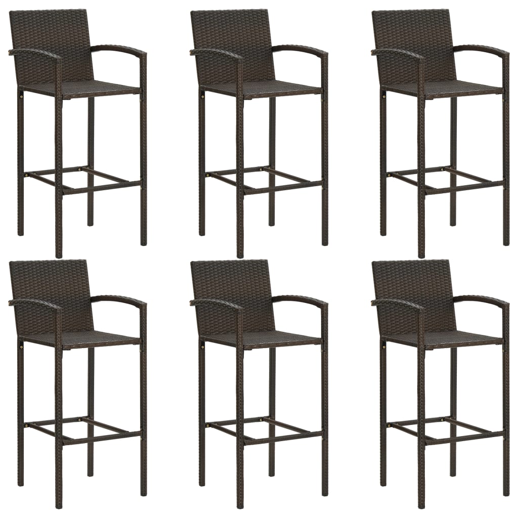 7-tlg. Gartenbar-Set Poly Rattan Braun