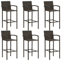 Thumbnail for 7-tlg. Gartenbar-Set Poly Rattan Braun