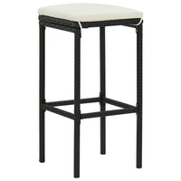 Thumbnail for 5-tlg. Gartenbar-Set mit Kissen Poly Rattan Schwarz