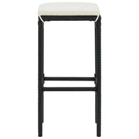 Thumbnail for 5-tlg. Gartenbar-Set mit Kissen Poly Rattan Schwarz