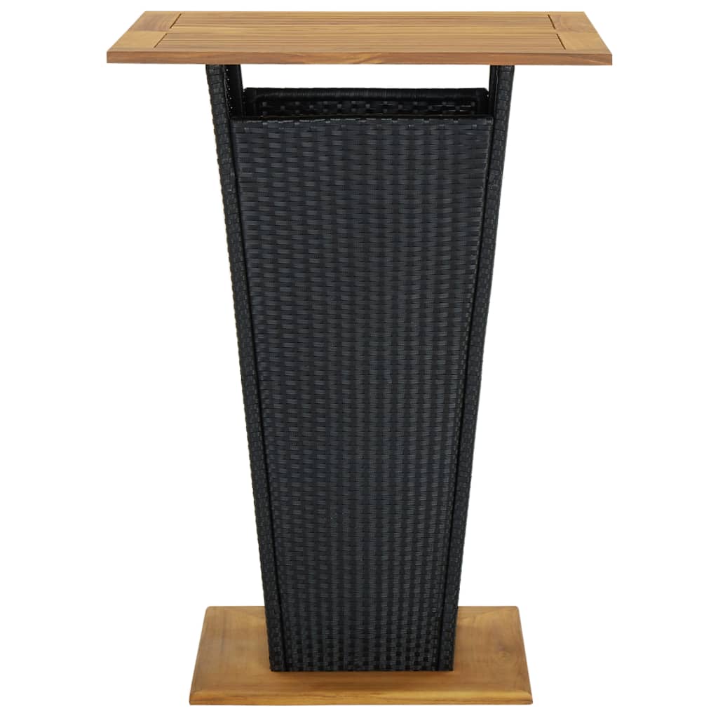 9-tlg. Gartenbar-Set mit Kissen Poly Rattan Schwarz