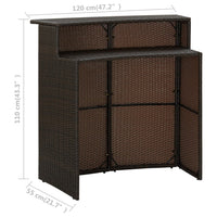 Thumbnail for 3-tlg. Gartenbar-Set mit Kissen Braun