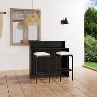 Thumbnail for 3-tlg. Gartenbar-Set mit Kissen Schwarz