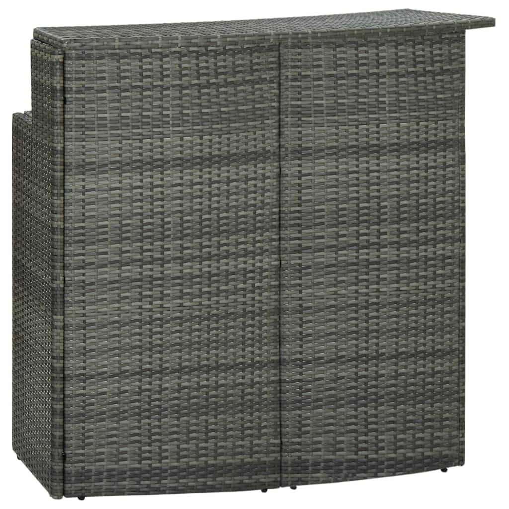 4-tlg. Gartenbar-Set mit Kissen Grau