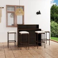 Thumbnail for 5-tlg. Gartenbar-Set mit Kissen Braun