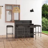 Thumbnail for 5-tlg. Gartenbar-Set mit Kissen Grau