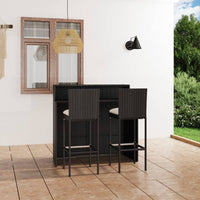 Thumbnail for 3-tlg. Gartenbar-Set mit Kissen Schwarz