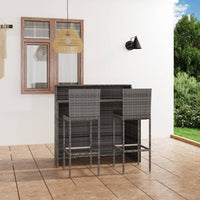 Thumbnail for 3-tlg. Gartenbar-Set mit Kissen Grau