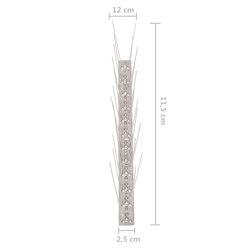 20-tlg. Vogelabwehr-Spikes-Set 10 m Edelstahl 2-reihig